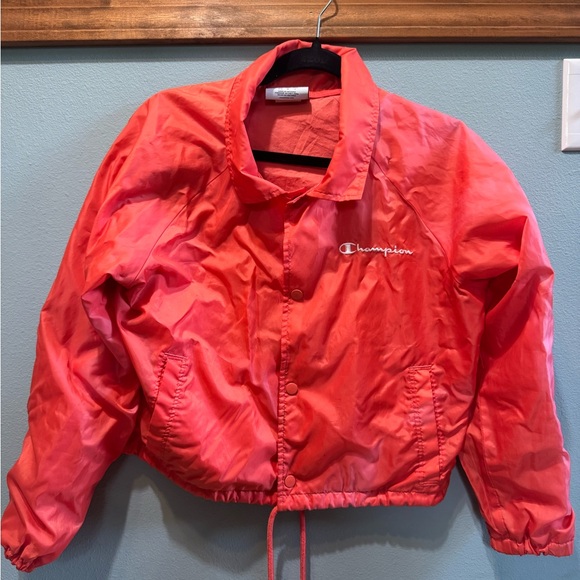 Champion Jackets & Blazers - Champion Women’s Athletic Papaya Heritage Script Logo Coaches Jacket Size Medium